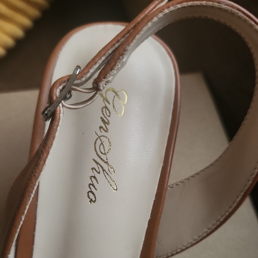 Chic Tan Slingback Heels - Picture 2 of 7